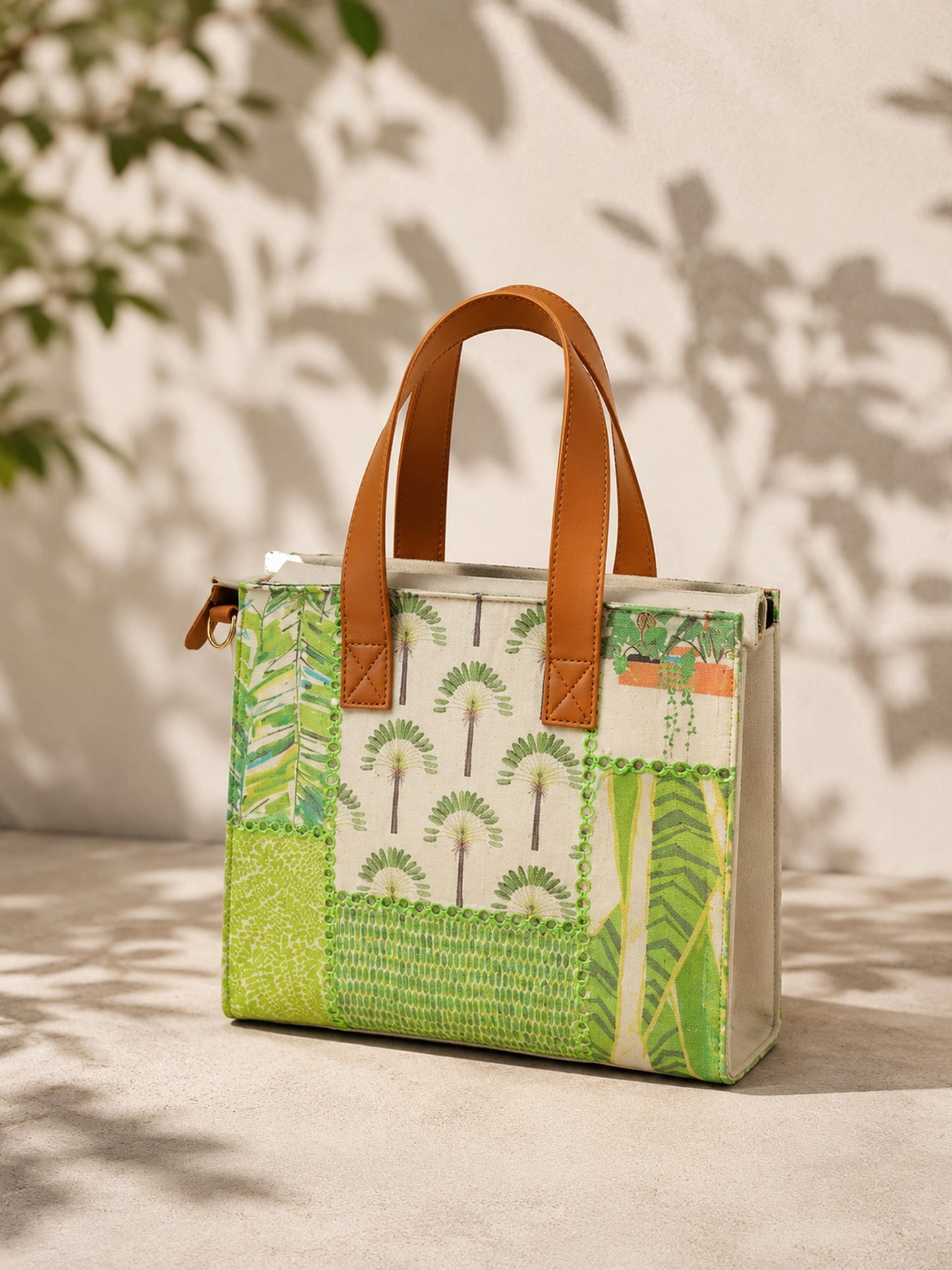 Tropical Print Lunch Bag for Office Women