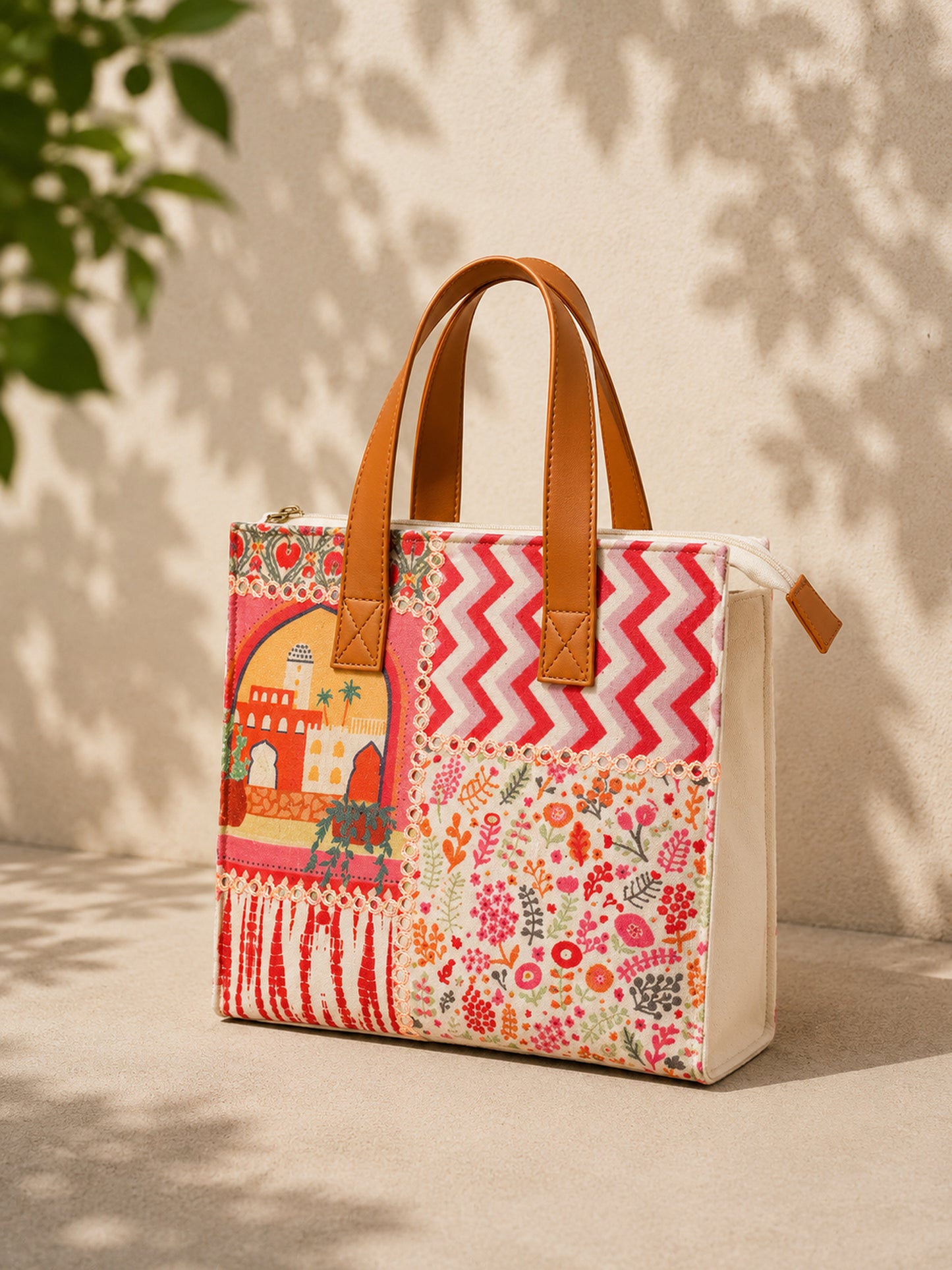Bohemian Patchwork Lunch Bag for Office Women
