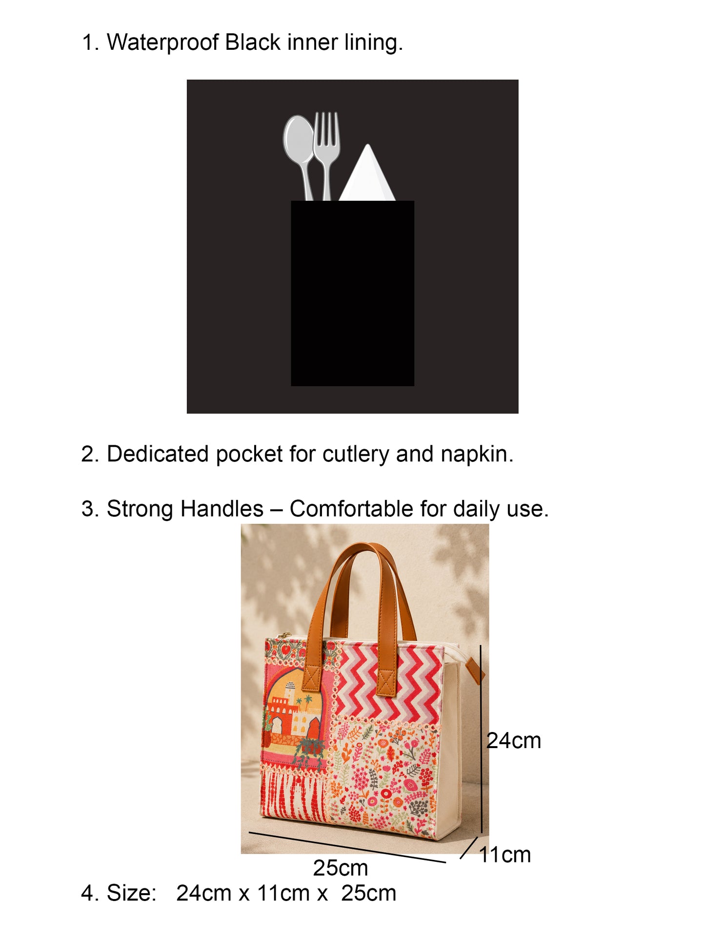 Bohemian Patchwork Lunch Bag for Office Women