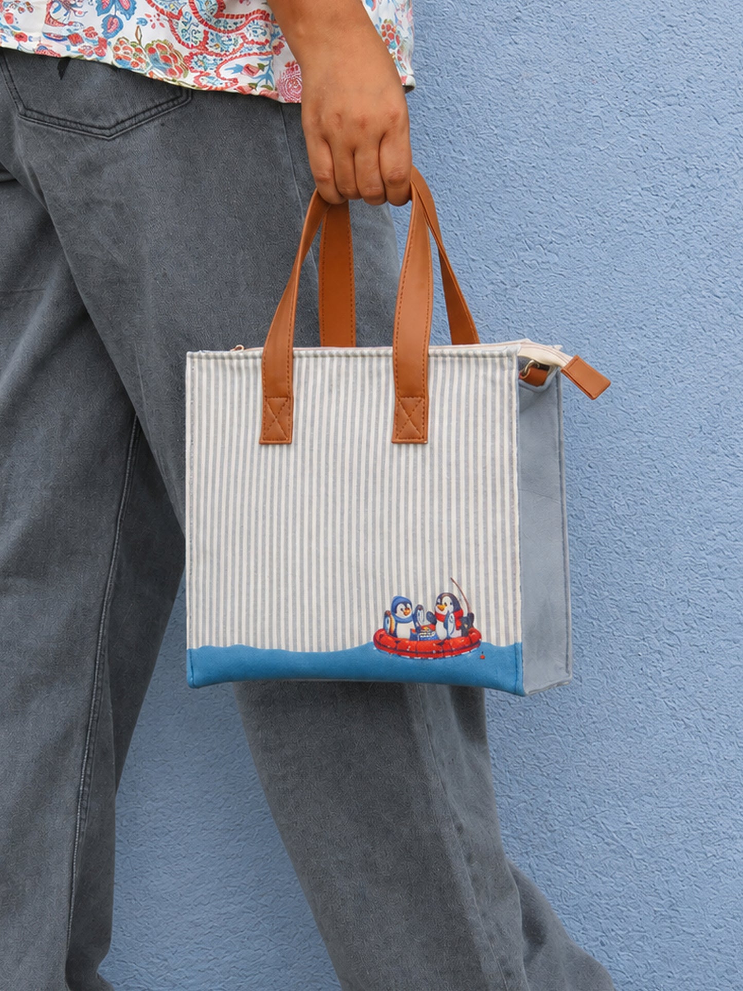 Penguin Velvet Lunch Bag for Office Women & Men