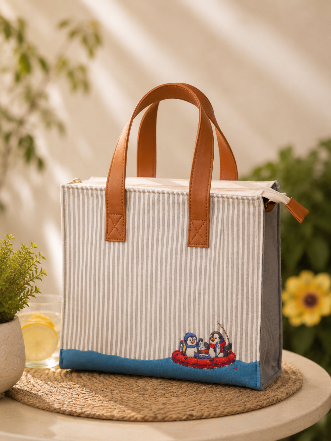 Penguin Velvet Lunch Bag for Office Women & Men
