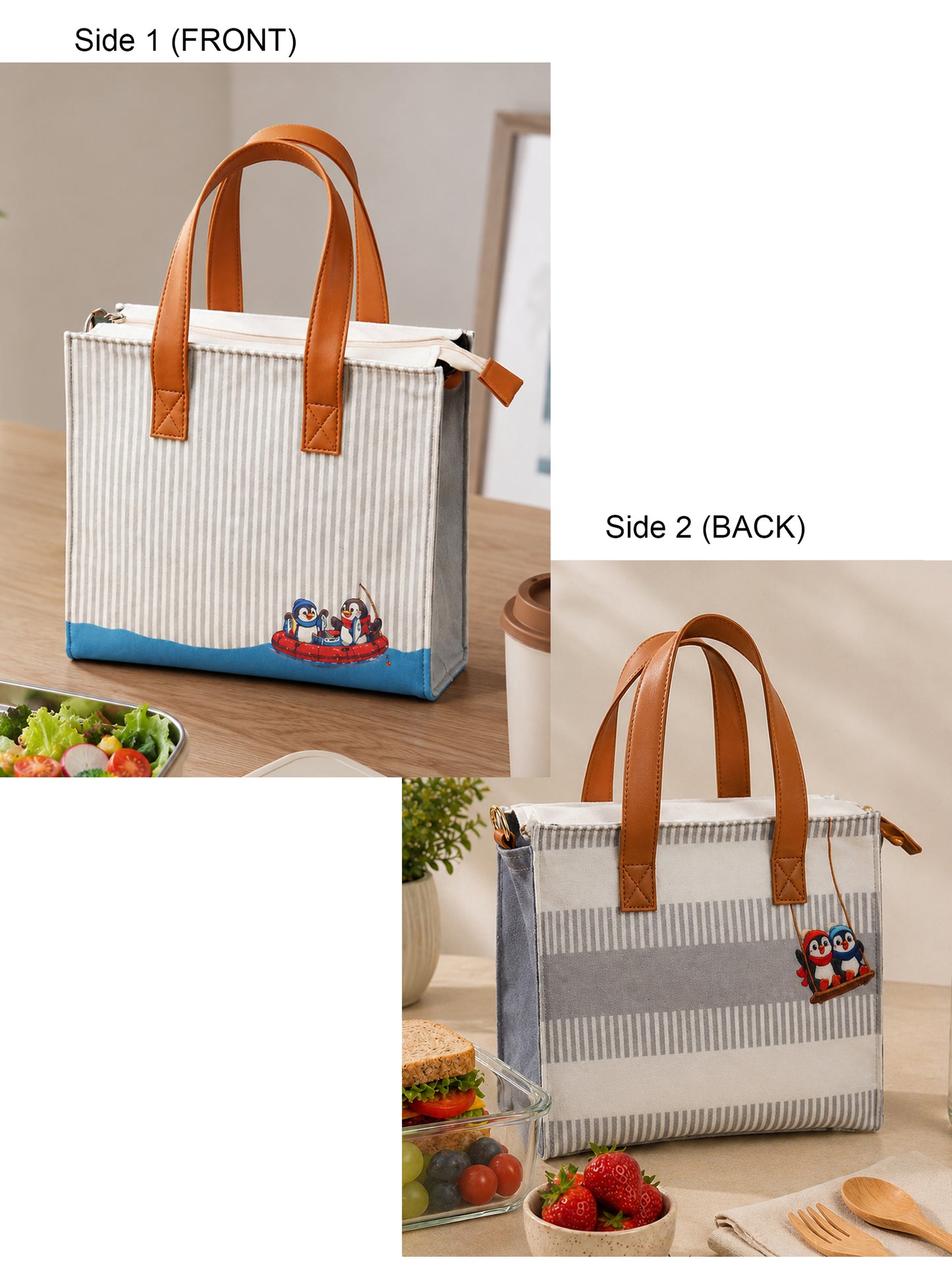 Penguin Velvet Lunch Bag for Office Women & Men