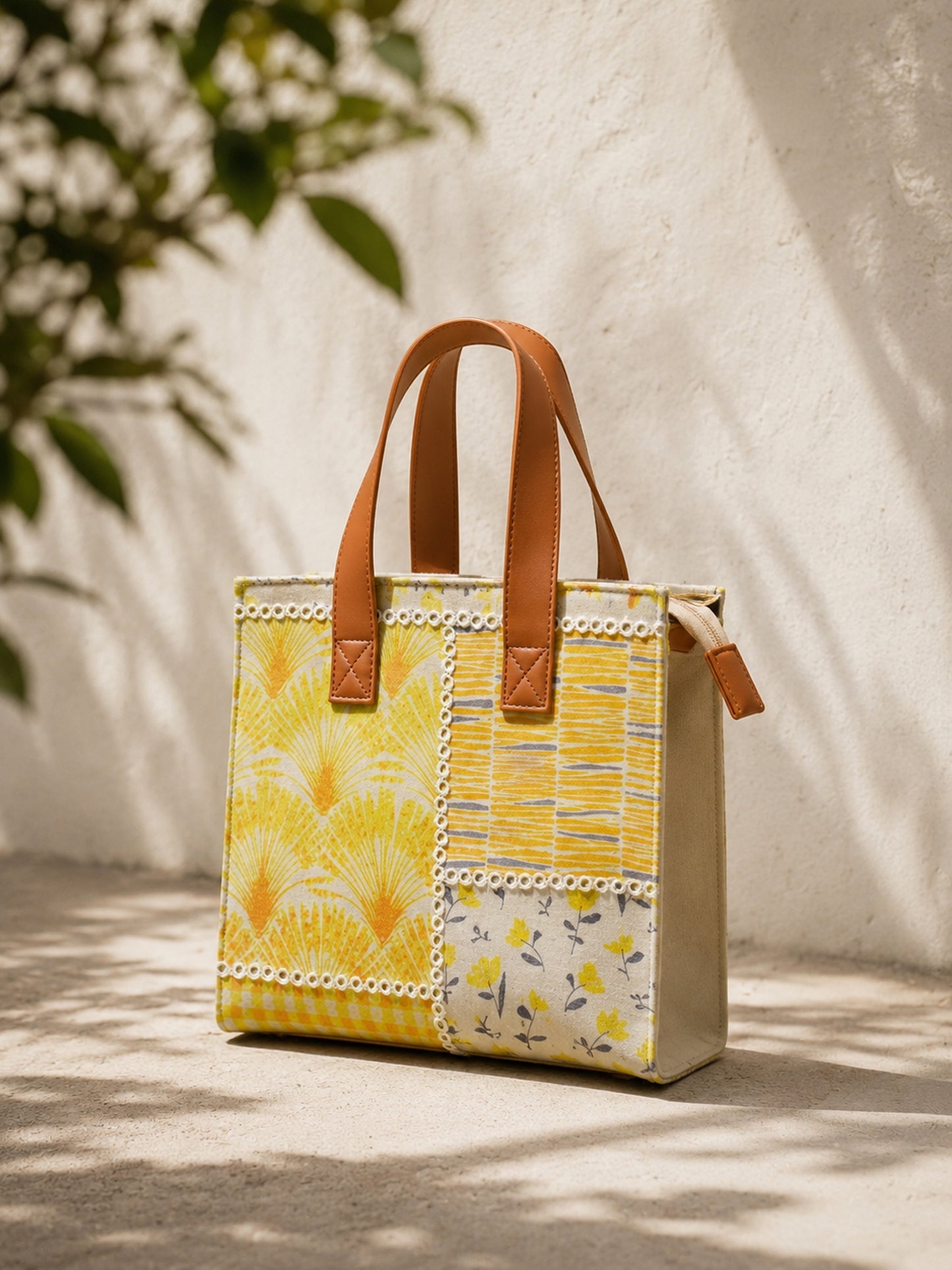Yellow Printed Lunch Bag