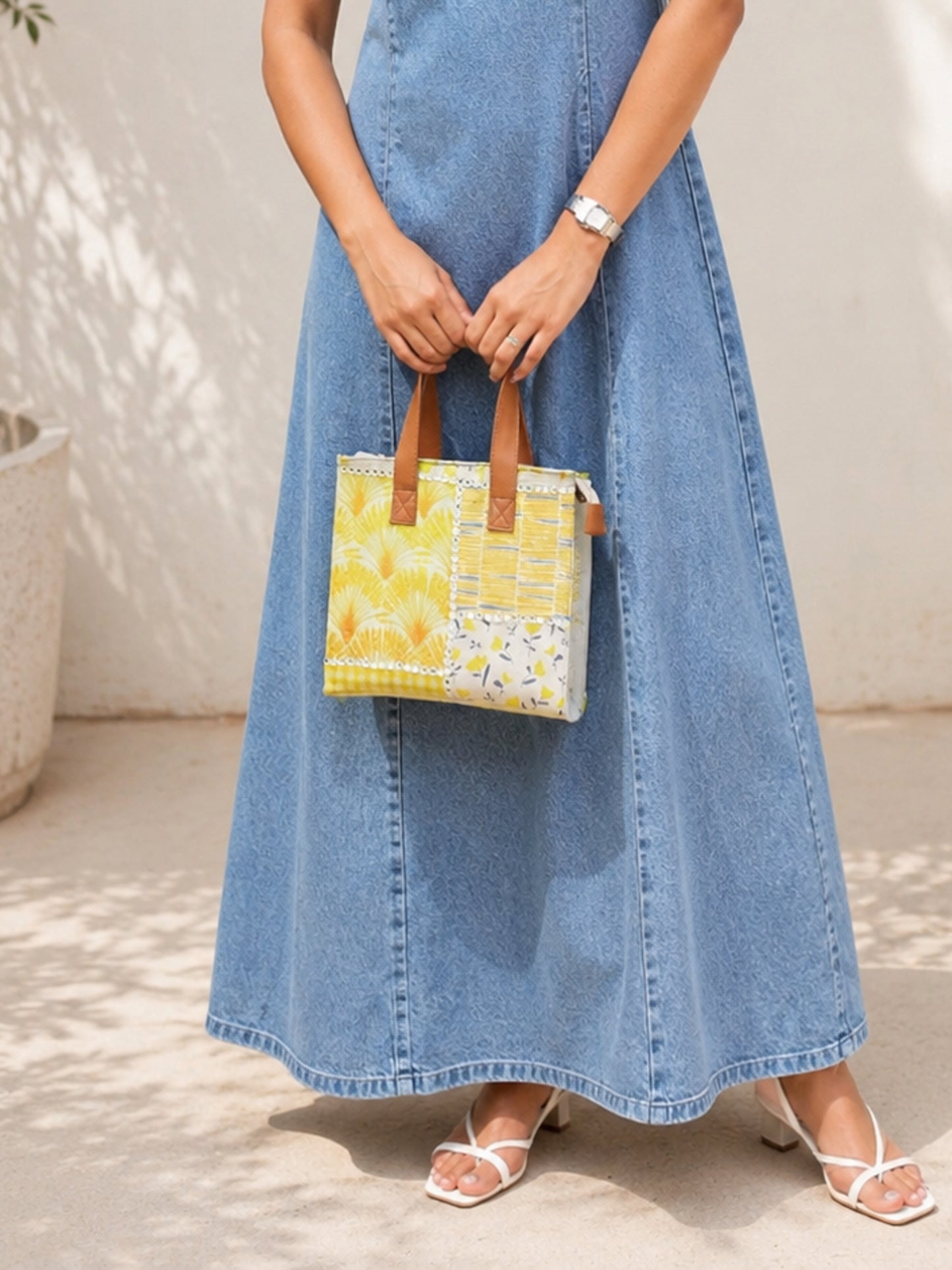 Yellow Printed Lunch Bag