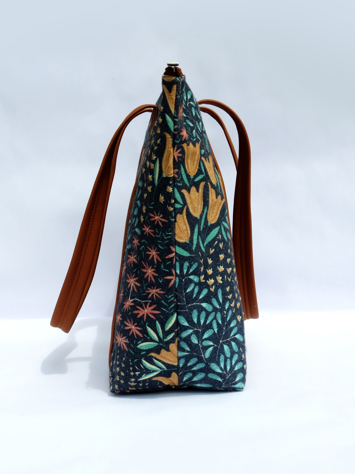 Twilight Garden Floral Cotton Tote Bag