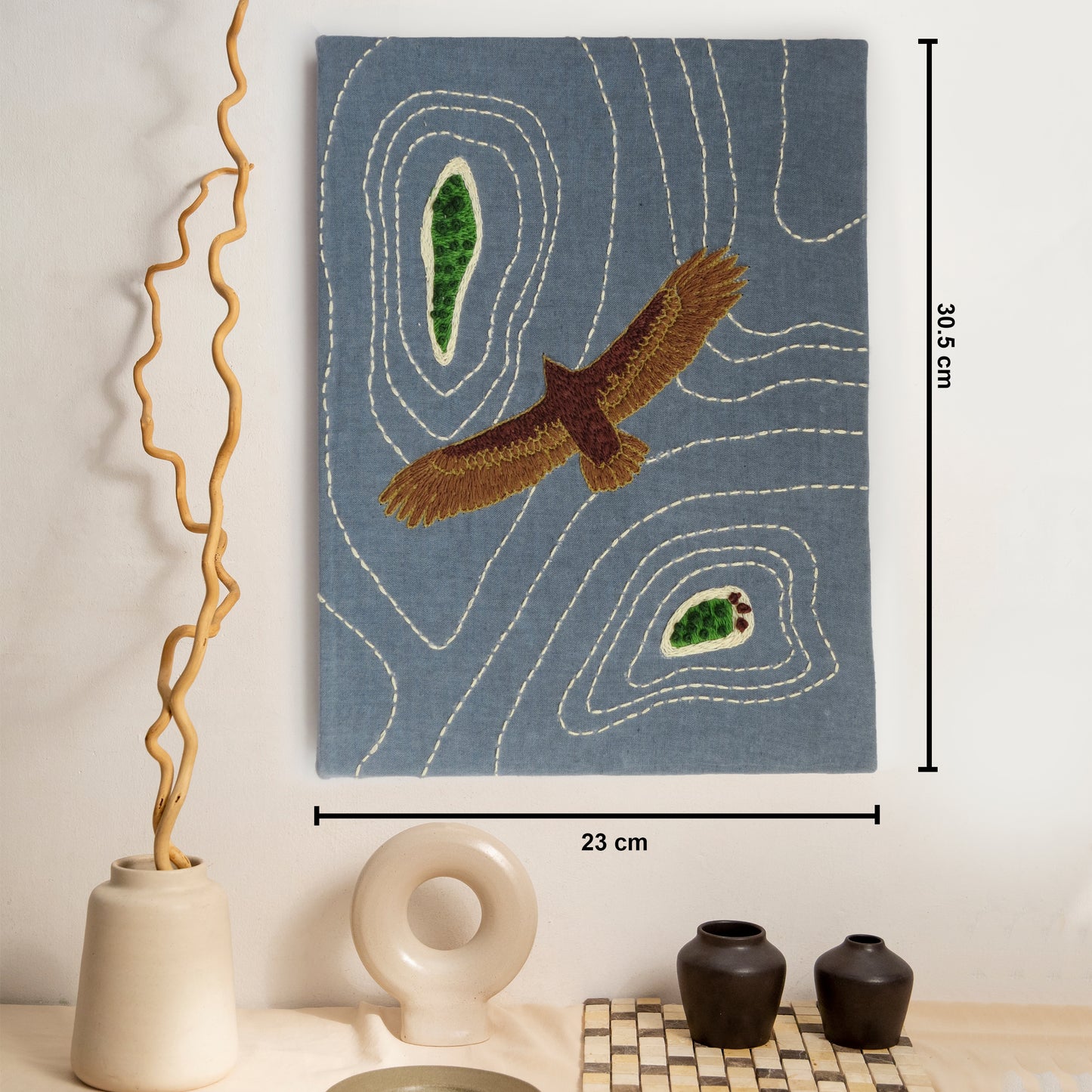 Winged Wanderlust Eagle framed wall decor art for living room